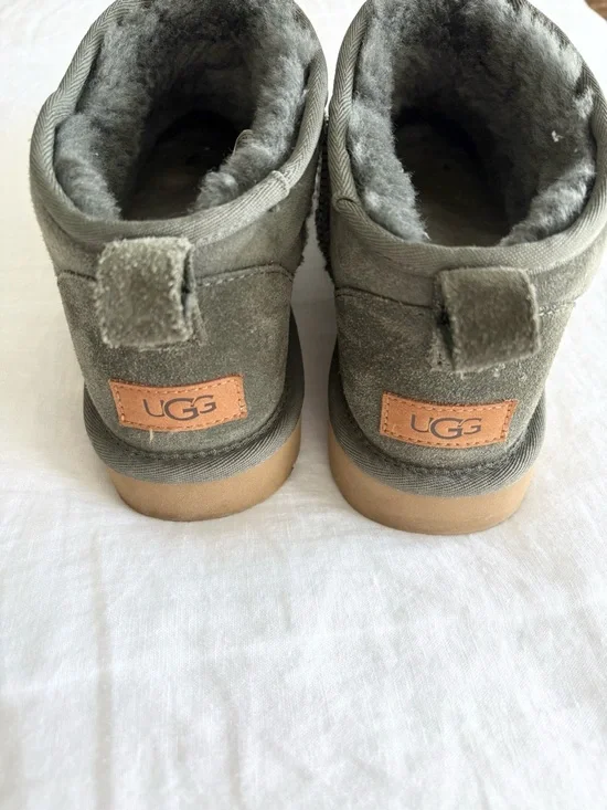 Olive Green Ultra Mini Uggs - Picture 3 of 7